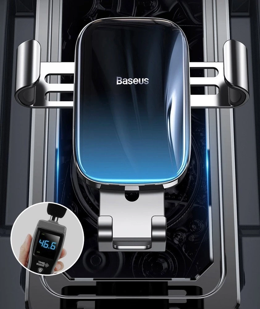 Baseus Glaze Gravity automobilinis telefono laikiklis į groteles - Juodas
