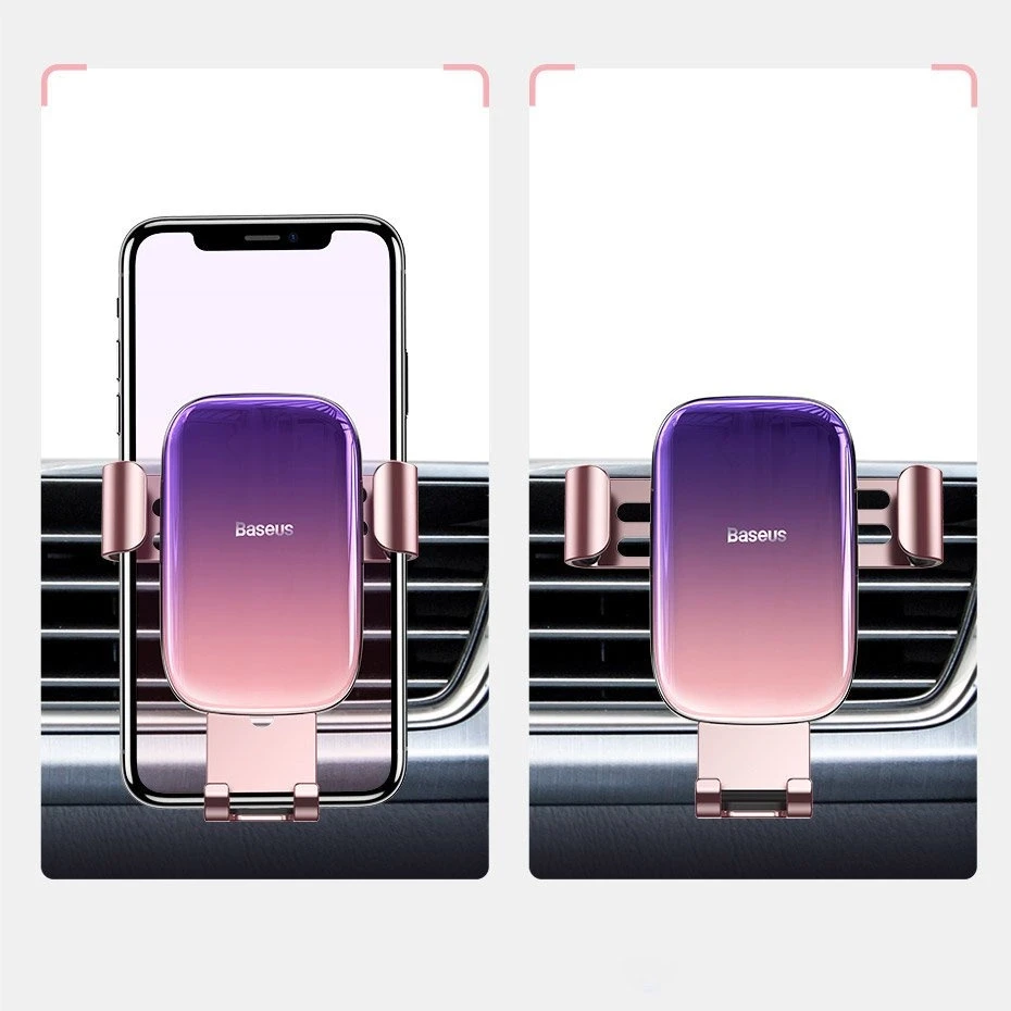 Baseus Glaze Gravity automobilinis telefono laikiklis į groteles - Juodas