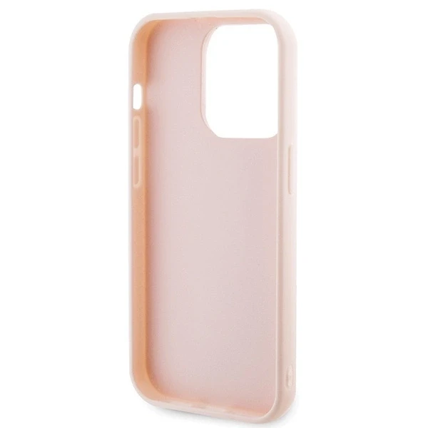 Apple iPhone 15 Pro Karl Lagerfeld dėklas 3D Rubber Glitter Logo (KLHCP15L3DMBKCP) rožinės spalvos