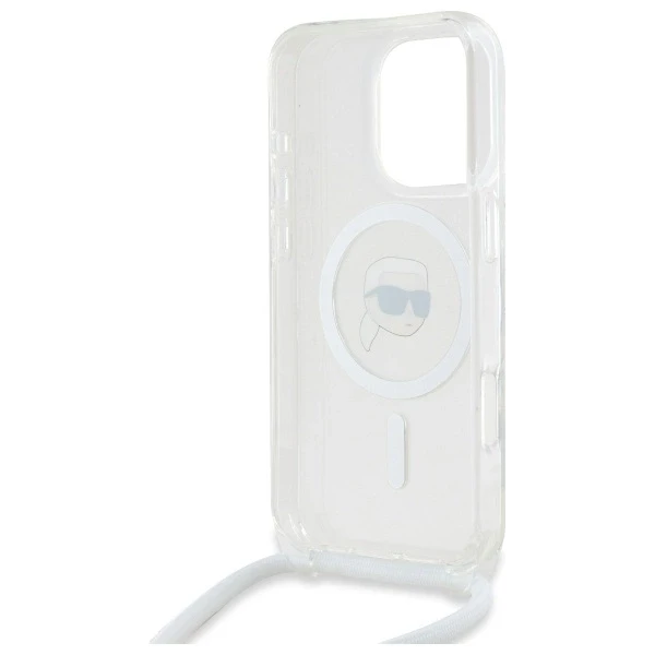 Karl Lagerfeld KLHMP16XHCKHNT Apple iPhone 16 Pro Max 6.9″ kietas dėklas skaidrus Crossbody IML Karl Head M