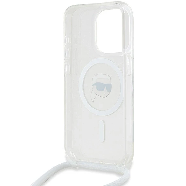 Karl Lagerfeld KLHMP15XHCKHNT Apple iPhone15 Pro Max 6.7″ kietas dėklas skaidrus Crossbody IML Karl Head Mag