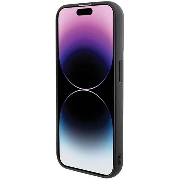 Dėklas Karl Lagerfeld KLHCP15XGSAKCPK IPHONE 15 PRO MAX 6.7 "Juodas/Juodas HARDCASE GRIPSTAND SAFFIANO KARL & CHOUPETTE PINS