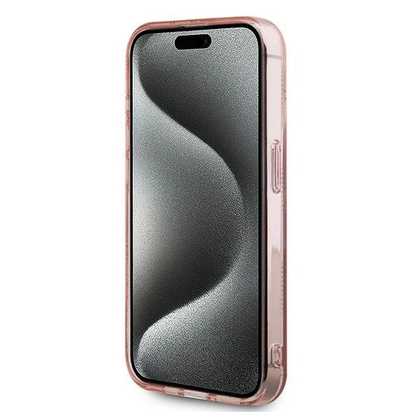 Karl Lagerfeld IML Choupette Head & Monogram - Apple iPhone 15 Pro dėklas, rožinis