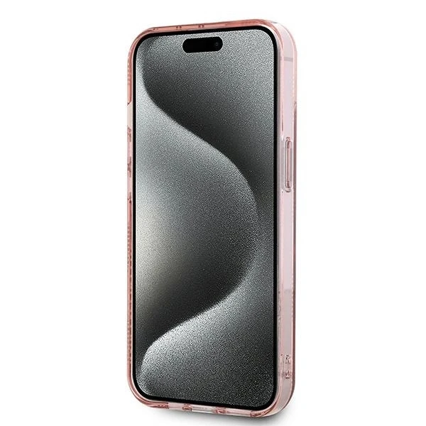 Apple iPhone 13 Karl Lagerfeld dėklas IML Choupette Head & Monogram (KLHCP13MHKLPCHP) rožinės spalvos
