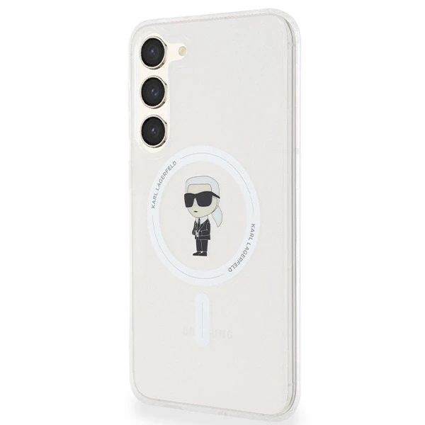 Karl Lagerfeld KLHMS24MHFCKNOT S24+ S926 skaidrus kietas dėklas IML Ikonik MagSafe