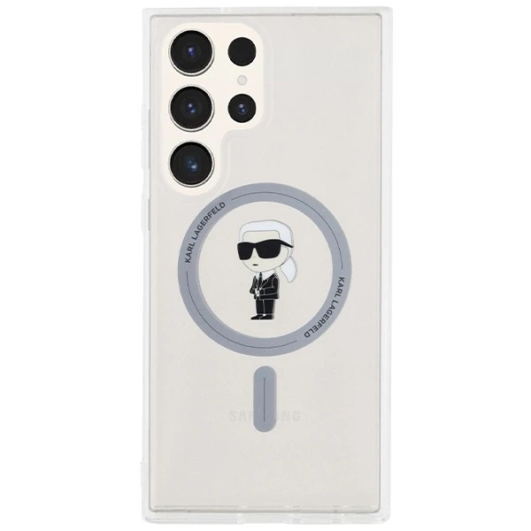 Karl Lagerfeld KLHMS24LHFCKNOT S24 Ultra S928 skaidrus kietas dėklas IML Ikonik MagSafe