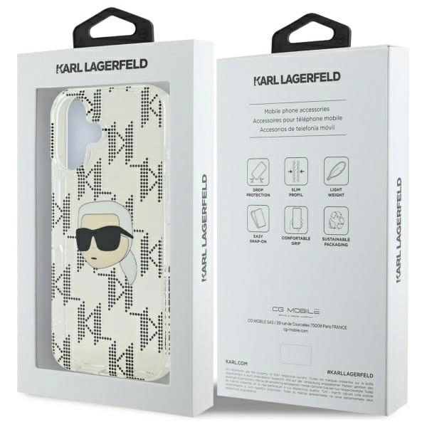 Karl Lagerfeld IML Karl Head Electroplated - dėklas skirtas Apple iPhone 16 transparent
