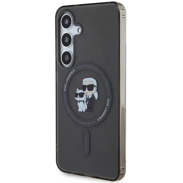 Karl Lagerfeld KLHMS24SHGKCNOK S24 S921 juodos spalvos kietas dėklas IML Karl&Choupette MagSafe