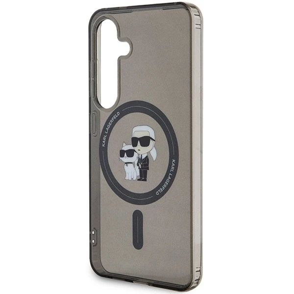 Karl Lagerfeld KLHMS24SHGKCNOK S24 S921 juodos spalvos kietas dėklas IML Karl&Choupette MagSafe