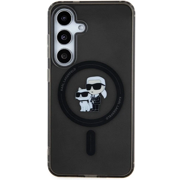 Karl Lagerfeld KLHMS24SHGKCNOK S24 S921 juodos spalvos kietas dėklas IML Karl&Choupette MagSafe