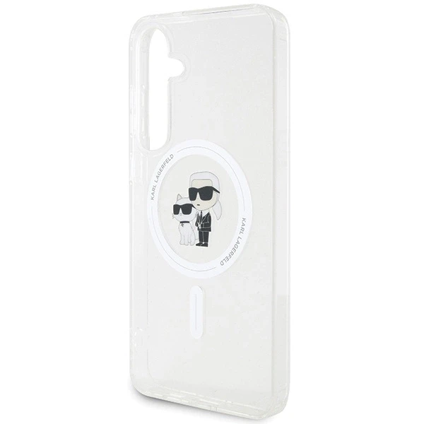 Samsung Galaxy S24 Karl Lagerfeld Dėklas IML Karl&Choupette MagSafe (KLHMS24SHGKCNOT) skaidrus