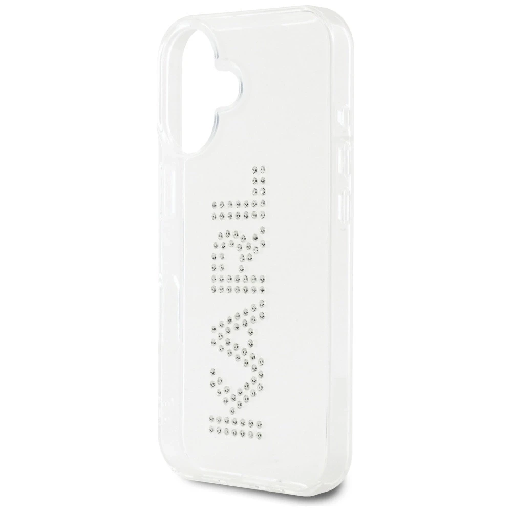 Karl Lagerfeld IML Rhinestones Logo iPhone 16 dėklas – skaidrus