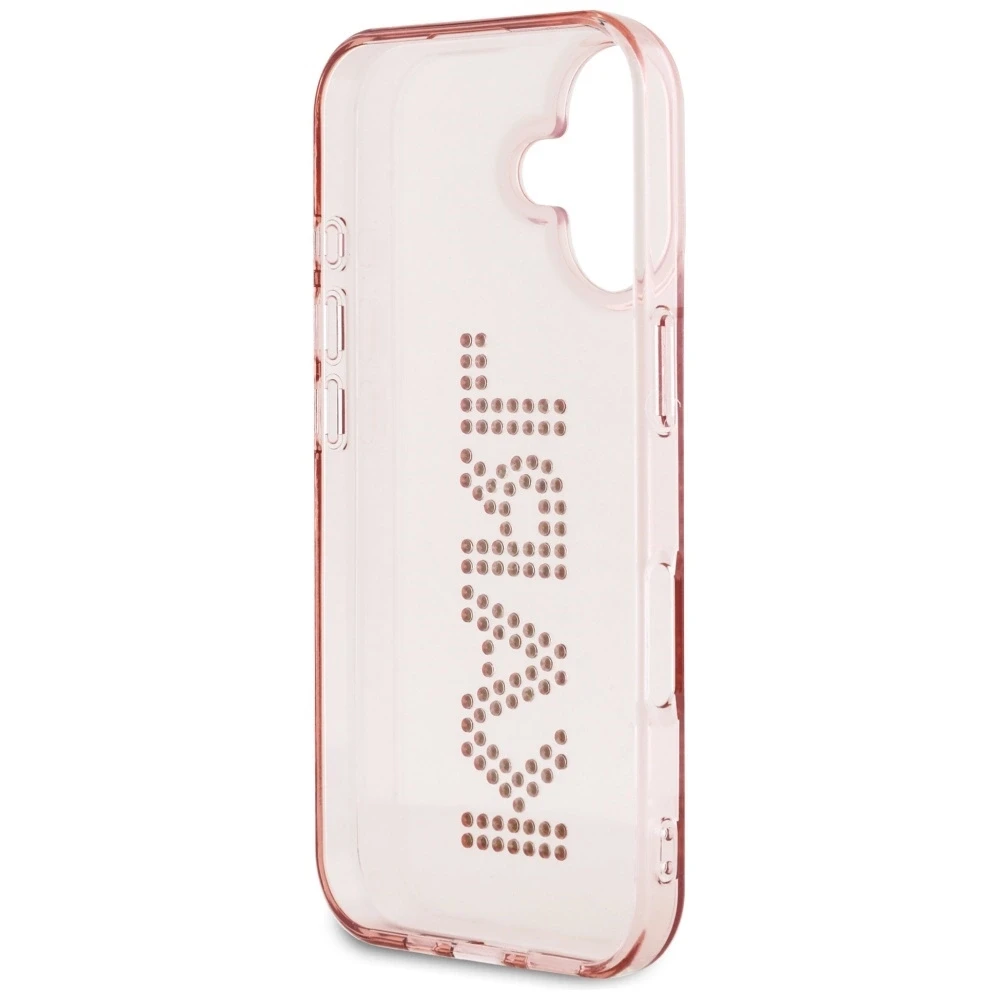 Dėklas Karl Lagerfeld IML Rhinestones Logo iPhone 16 Case - Rožinė