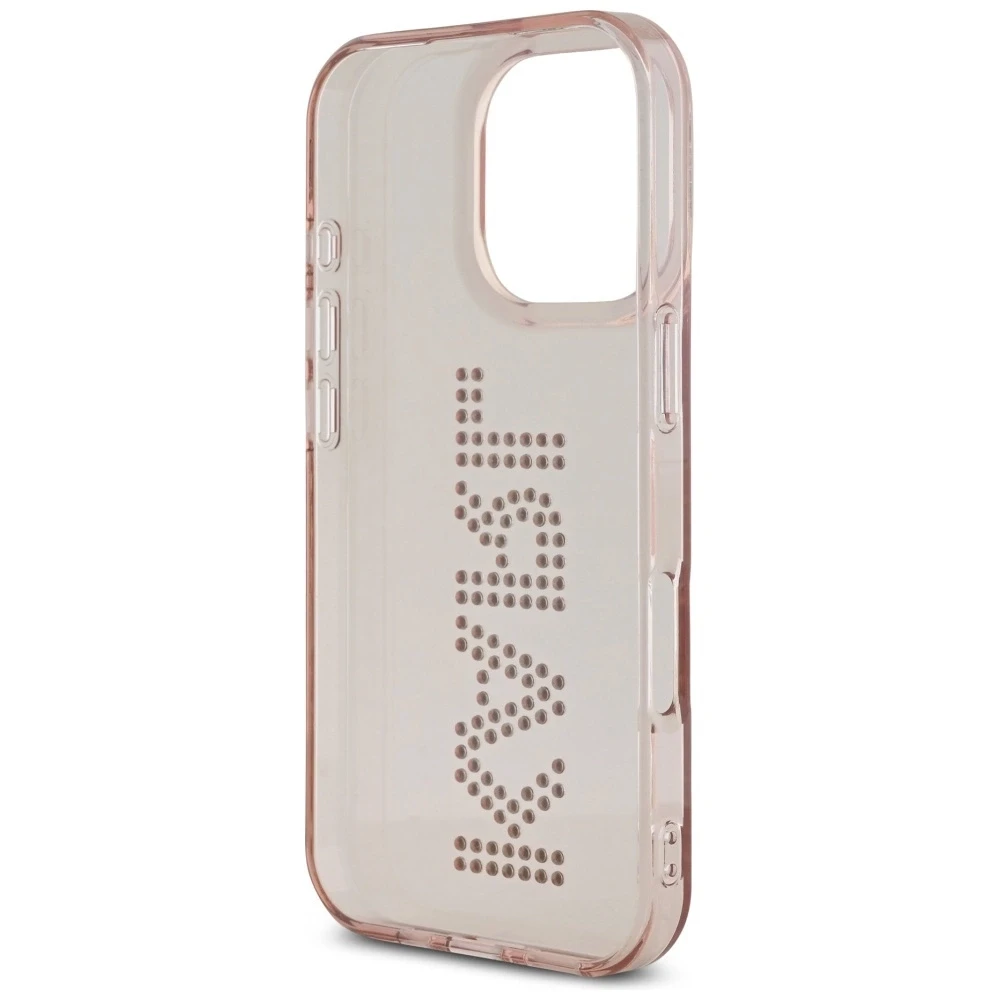 Dėklas Karl Lagerfeld IML Rhinestones Logo iPhone 16 Pro Max Case - Rožinė