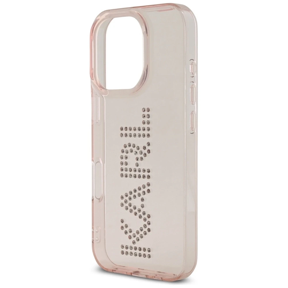 Dėklas Karl Lagerfeld IML Rhinestones Logo iPhone 16 Pro Max Case - Rožinė