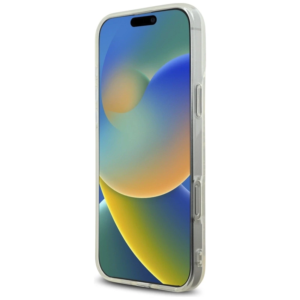 Karl Lagerfeld IML Rhinestones logotipas iPhone 16 Pro dėklas – skaidrus