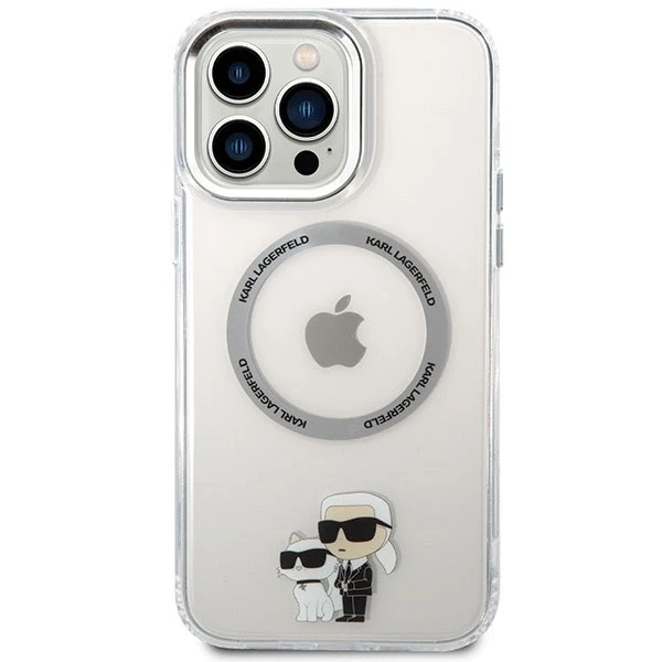 Apple iPhone 13 Pro Max Karl Lagerfeld dėklas Iconic Karl&Choupette Magsafe (KKLHMP13XHNKCIT) skaidrus