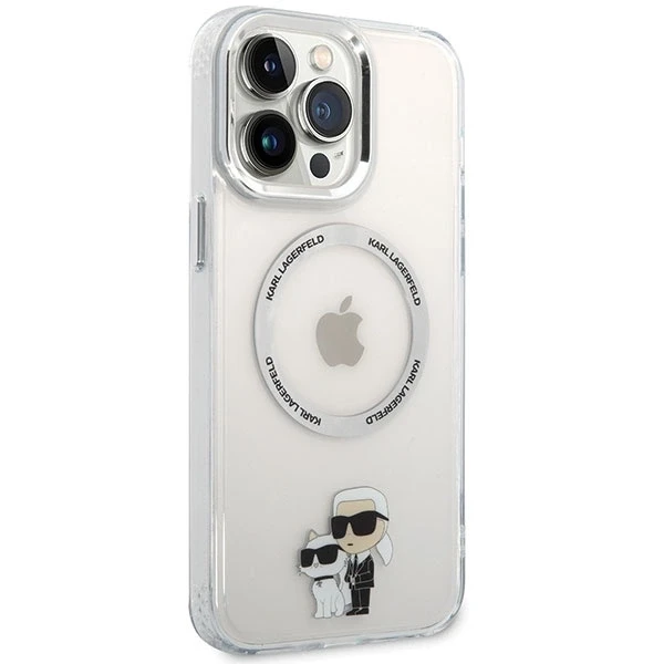 Apple iPhone 13 Pro Max Karl Lagerfeld dėklas Iconic Karl&Choupette Magsafe (KKLHMP13XHNKCIT) skaidrus