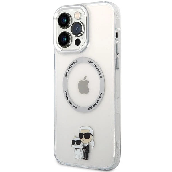 Apple iPhone 13 Pro Max Karl Lagerfeld dėklas Iconic Karl&Choupette Magsafe (KKLHMP13XHNKCIT) skaidrus
