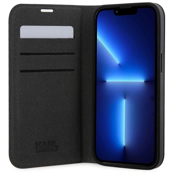 Dėklas Karl Lagerfeld KLBKP14XSAKLHPK IPHONE 14 PRO MAX 6.7 "BOOKCASE Juodas/Juodas SAFFIANO MONOGRAM