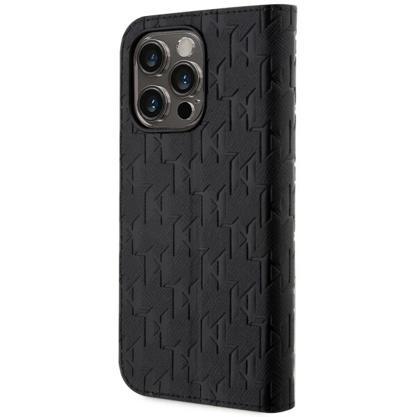 Dėklas Karl Lagerfeld KLBKP14XSAKLHPK IPHONE 14 PRO MAX 6.7 "BOOKCASE Juodas/Juodas SAFFIANO MONOGRAM