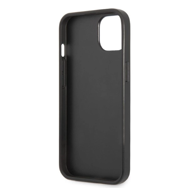 Karl Lagerfeld KLHCP13MSFMP2K iPhone 13/ 14 / 15 6,1″ kietas dėklas juodas Saffiano Plaque