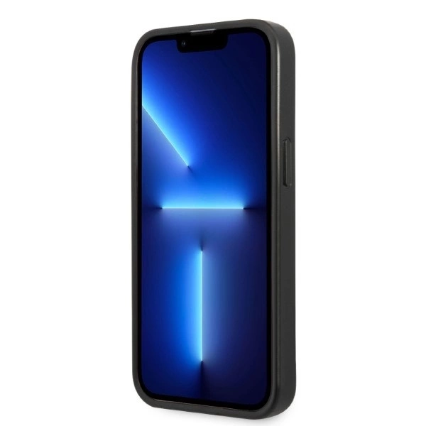 Karl Lagerfeld KLHCP13MSFMP2K iPhone 13/ 14 / 15 6,1″ kietas dėklas juodas Saffiano Plaque