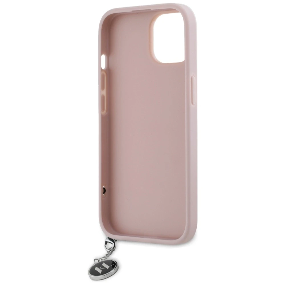 Karl Lagerfeld KLHCP15SPSAKDGCP Apple iPhone 15 / 14 / 13 6.1″ rožinės spalvos kietas dėklas Saffiano Rhinestones &