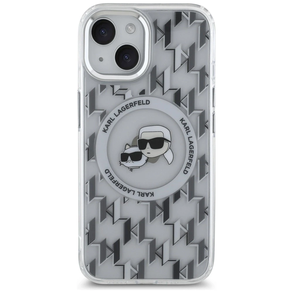 Dėklas Karl Lagerfeld KLHMP15SHMCKMHT Apple iPhone 15 6.1″ skaidrus IML Monogram Karl&Choupette H