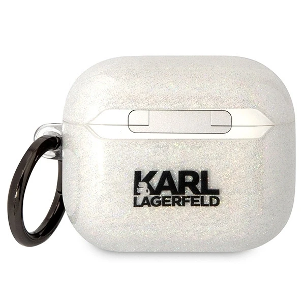 Karl Lagerfeld KLA3HNKCTGT Airpods 3 dėklas skaidrus Glitter Karl&Choupette