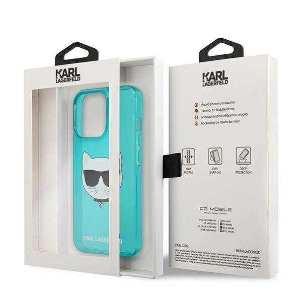 Dėklas Karl Lagerfeld HARDCASE KLHCP13LCHTRB IPHONE 13 PRO GLITTER CHOUPETTE FUN Mėlynas