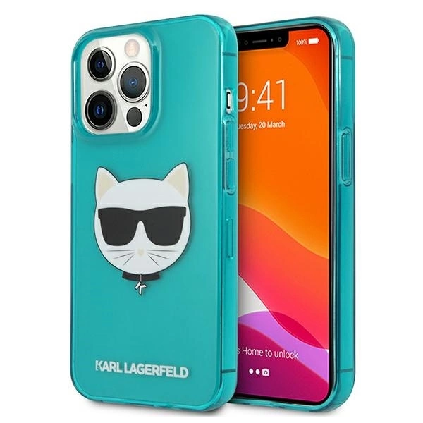 Dėklas Karl Lagerfeld HARDCASE KLHCP13LCHTRB IPHONE 13 PRO GLITTER CHOUPETTE FUN Mėlynas