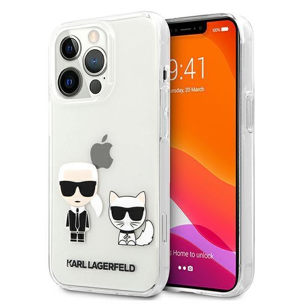Skaidrus Karl Lagerfeld dėklas „Karl & Choupette“, skirtas iPhone 13 Pro / 13 - permatomas