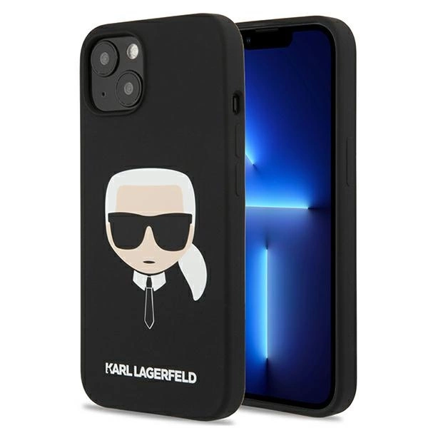 Dėklas Karl Lagerfeld KLHCP13SSLKHBK iPhone 13 mini 5,4" juoda/juodas hardcase Silicone Karl's Head