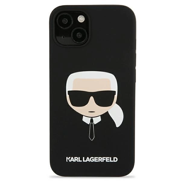 Dėklas Karl Lagerfeld KLHCP13SSLKHBK iPhone 13 mini 5,4" juoda/juodas hardcase Silicone Karl's Head