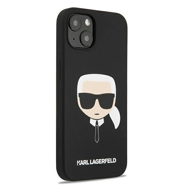 Dėklas Karl Lagerfeld KLHCP13SSLKHBK iPhone 13 mini 5,4" juoda/juodas hardcase Silicone Karl's Head