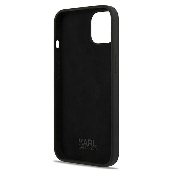 Dėklas Karl Lagerfeld KLHCP13SSLKHBK iPhone 13 mini 5,4" juoda/juodas hardcase Silicone Karl's Head