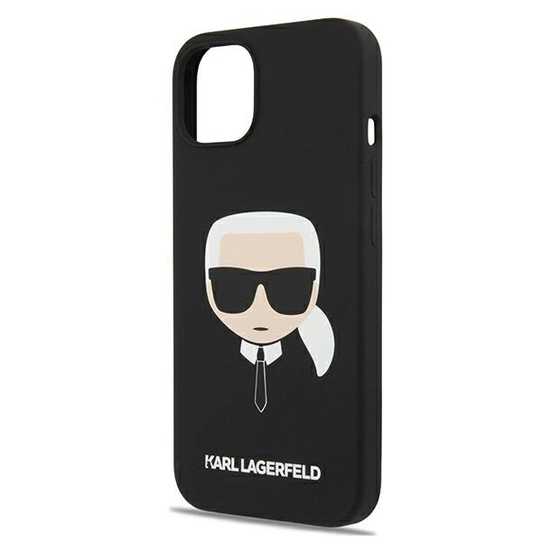 Dėklas Karl Lagerfeld KLHCP13SSLKHBK iPhone 13 mini 5,4" juoda/juodas hardcase Silicone Karl's Head