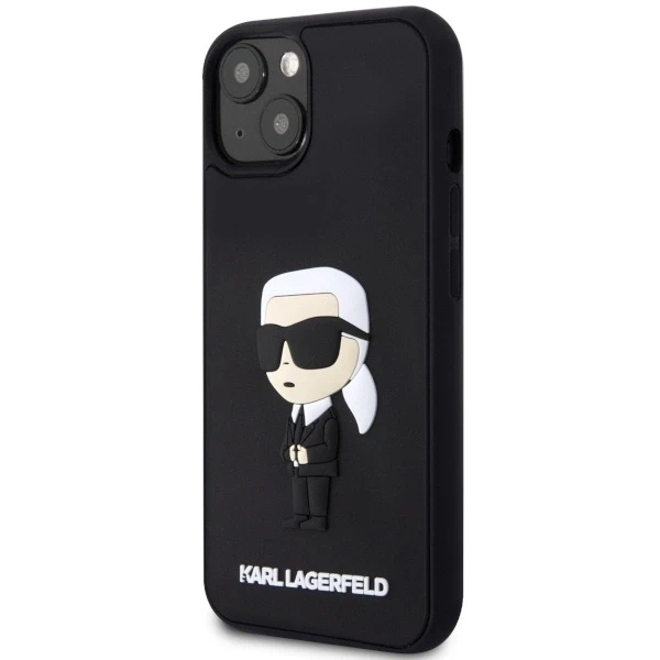 Karl Lagerfeld KLHCP14M3DRKINK iPhone 14 Plus / 15 Plus 6.7″ juodos spalvos kietas dėklas Rubber Ikonik 3D