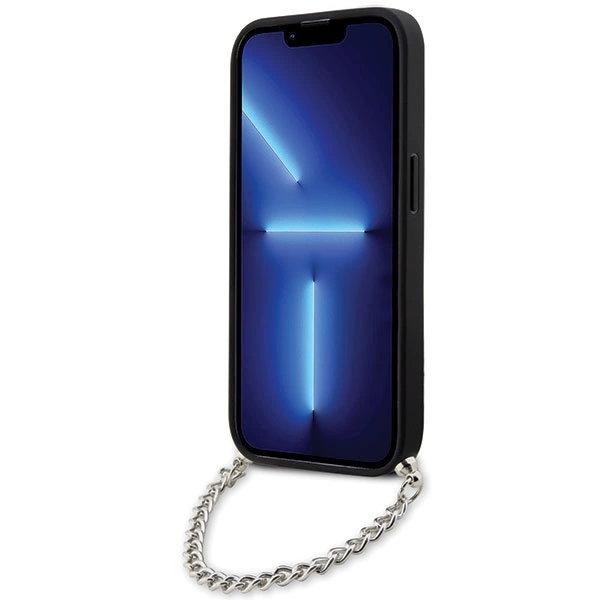 Karl Lagerfeld dėklas, skirtas iPhone 14 Pro Max 6,7 KLHCP14XSACKLHPK juodos spalvos kietas dėklas , skirtas Saffiano Mono Chain