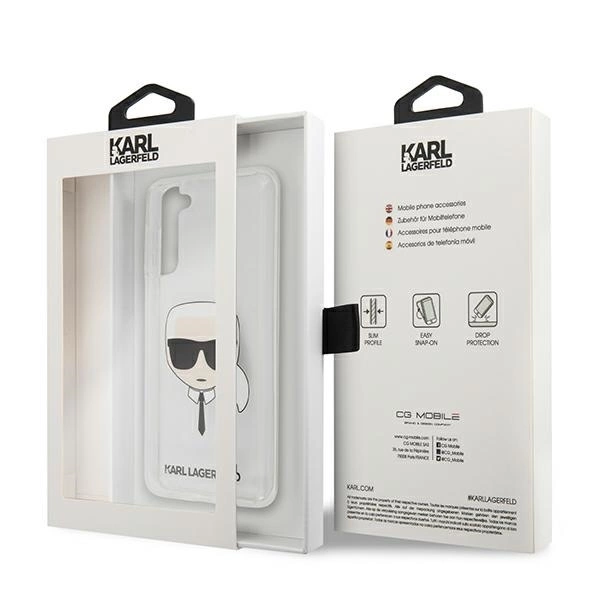 Samsung Galaxy S21 Plus Karl Lagerfeld dėklas Karl`s Head (KLHCS21MKTR) skaidrus