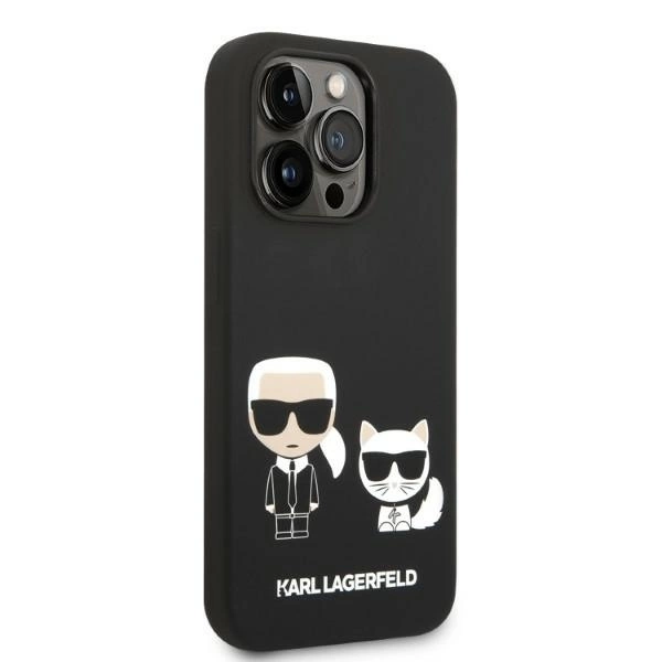 Karl Lagerfeld Liquid Silicone Karl & Choupette MagSafe - dėklas skirtas Apple iPhone 14 Pro Juodas