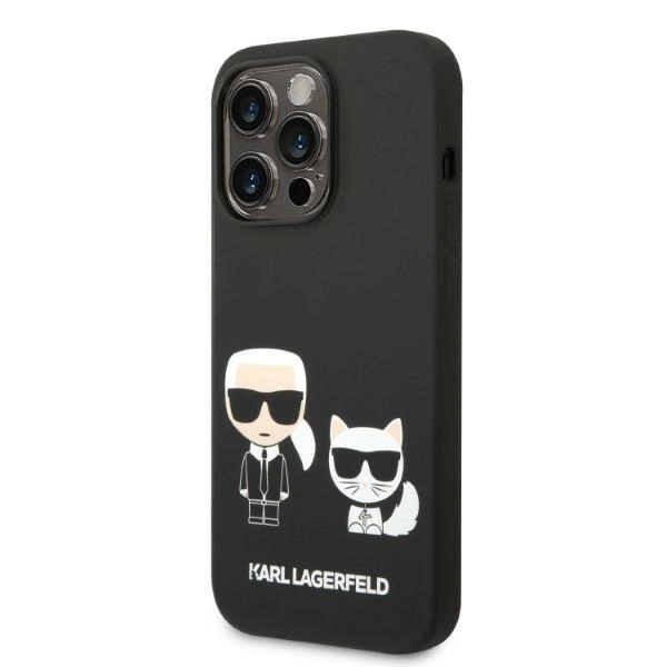 Karl Lagerfeld Liquid Silicone Karl & Choupette MagSafe - dėklas skirtas Apple iPhone 14 Pro Juodas