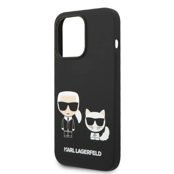 Karl Lagerfeld Liquid Silicone Karl & Choupette MagSafe - dėklas skirtas Apple iPhone 14 Pro Juodas