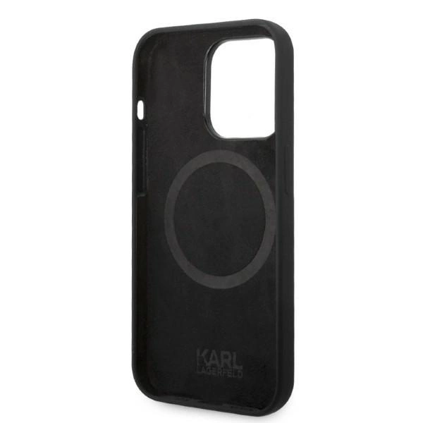 Karl Lagerfeld Liquid Silicone Karl & Choupette MagSafe - dėklas skirtas Apple iPhone 14 Pro Juodas