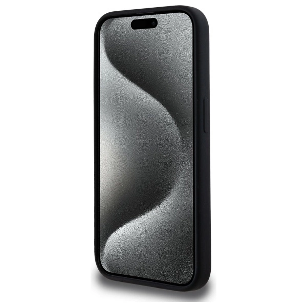 Karl Lagerfeld KLHMP15XSKHPPLK Apple iPhone 15 Pro Max 6.7" dėklas telefonui juodos spalvos silikoninis Karl Head Print MagSafe