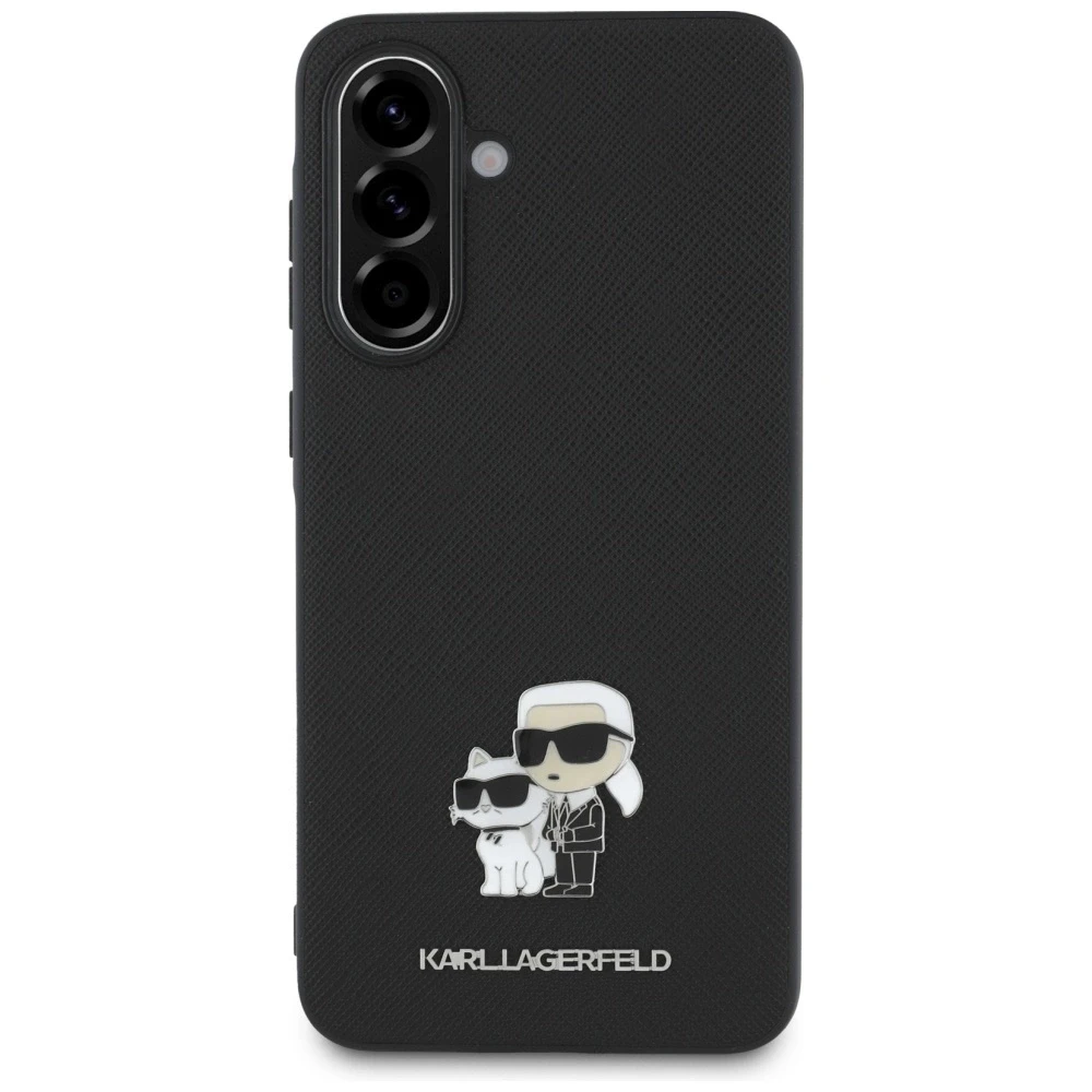 Originalus Dėklas Karl Lagerfeld Saffiano w/ K&C Metal Logo skirtas Samsung Galaxy A36 juodos spalvos