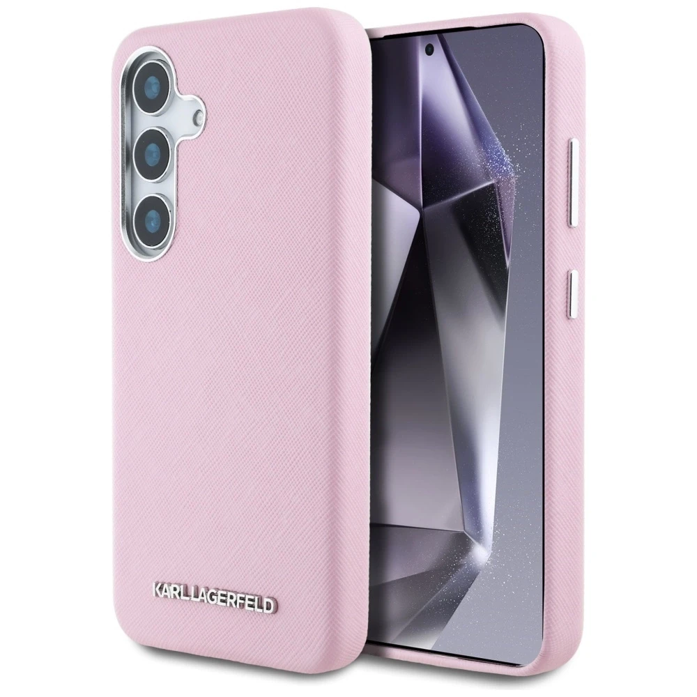 Dėklas Karl Lagerfeld Saffiano Full Wrapped Elongated Metal Logo MagSafe Samsung Galaxy S25