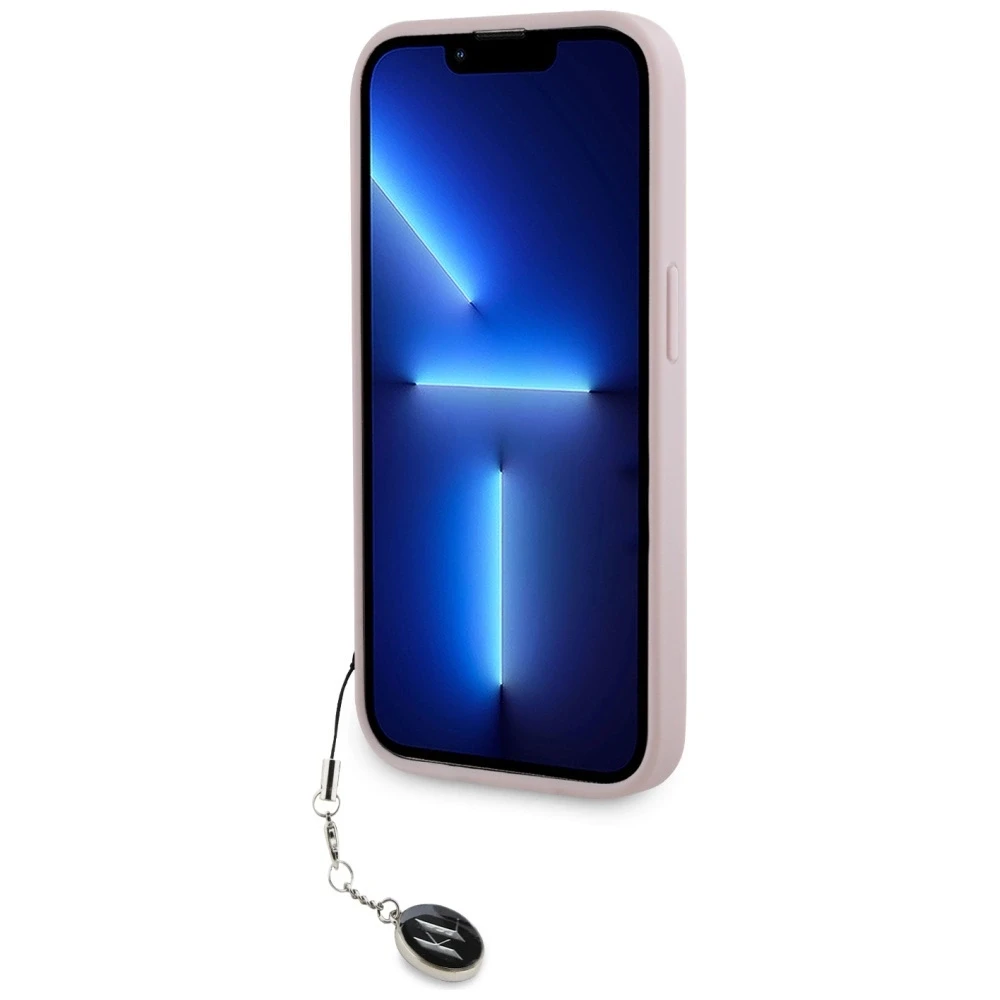 Apple iPhone 15 Pro Max Karl Lagerfeld dėklas Saffiano Rhinestones & Charm (KLHCP15XPSAKDGCP) rožinės spalvos