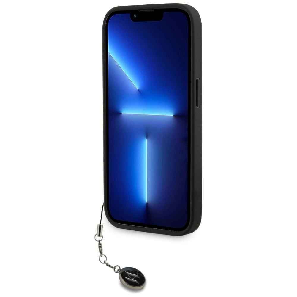 Apple iPhone 15 Pro Max Karl Lagerfeld dėklas Saffiano Rhinestones & Charm (KLHCP15XPSAKDGCK) juodos spalvos